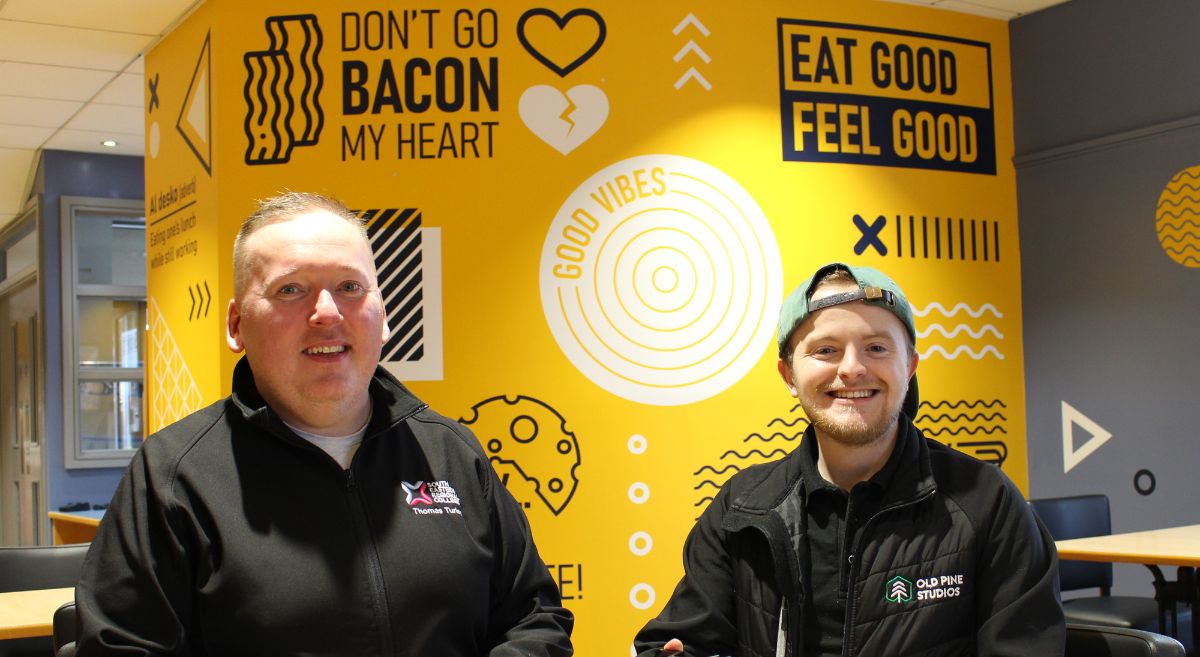 Chef Lecturer Thomas Turley pictured with Nathan Reid at SERC's College Kitchen